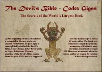 Codex Gigas the Secrets of the World’S Largest Book