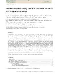 Environmental Change and the Carbon Balance of Amazonian Forests