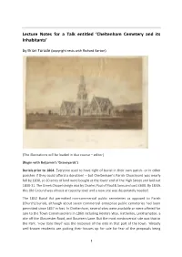 Lecture Notes for a Talk Entitled 'Cheltenham