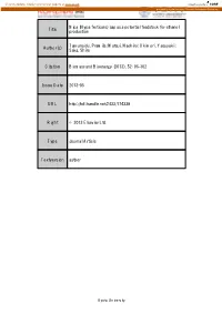 Title Nipa (Nypa Fruticans) Sap As a Potential Feedstock for Ethanol