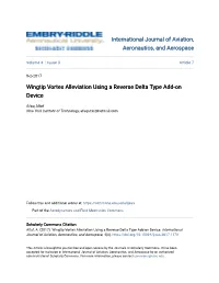Wingtip Vortex Alleviation Using a Reverse Delta Type Add-On Device