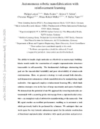 Autonomous Robotic Nanofabrication with Reinforcement Learning Arxiv