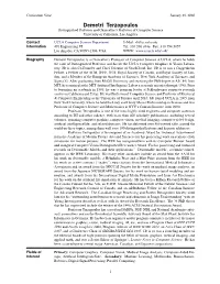 Curriculum Vitae January 28, 2020 Demetri Terzopoulos Distinguished Professor and Chancellor’S Professor of Computer Science University of California, Los Angeles