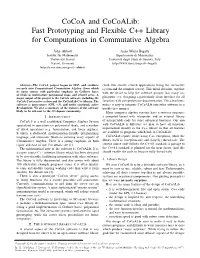 Fast Prototyping and Flexible C++ Library for Computations in Commutative Algebra