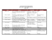 OFFICE of HUMAN RESOURCES FSA AUDIT – FULL TIME FACULTY August 2006