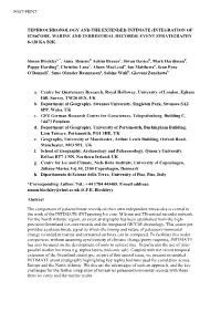 Tephrochronology and the Extended Intimate (Integration of Ice‐Core, Marine and Terrestrial Records) Event Stratigraphy 8-128 Ka B2k