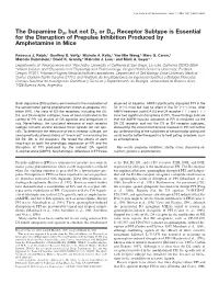 The Dopamine D2, but Not D3 Or D4, Receptor Subtype Is Essential for the Disruption of Prepulse Inhibition Produced by Amphetamine in Mice