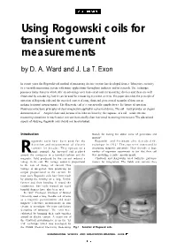Using Rogowski Coils for Transient Current Measurements