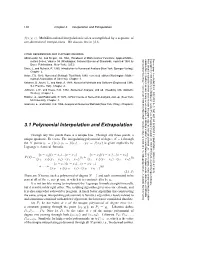3.1 Polynomial Interpolation and Extrapolation