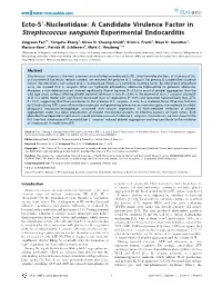 A Candidate Virulence Factor in Streptococcus Sanguinis Experimental Endocarditis
