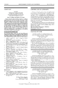 Audit List Certificate of Authority Change of Name