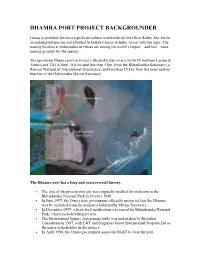 Dhamra Port Project Backgrounder