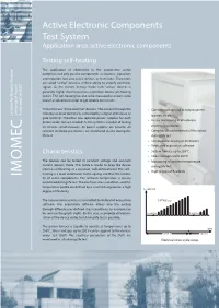 IMOMEC Associated Lab IMEC Monitored In-Situduringlife Test
