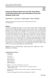 Interactions Between Mean Sea Level, Tide, Surge, Waves and Flooding: Mechanisms and Contributions to Sea Level Variations at the Coast