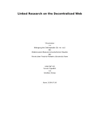 Linked Research on the Decentralised Web