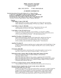 Prof. David D. Walter Academic Experience