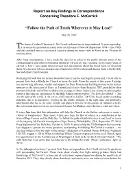 Report on Key Findings in Correspondence Concerning Theodore E