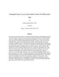 Loss Aversion and the Contract Year Effect in The