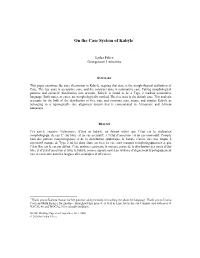 On the Case System of Kabyle*