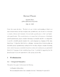 Beyond Plurals