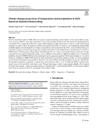 Climate Change Projections of Temperature and Precipitation in Chile Based on Statistical Downscaling