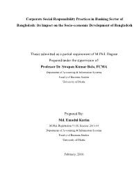 Corporate Social Responsibility Practices in Banking Sector Of