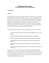 IAQ Management Program the University of Texas at Arlington
