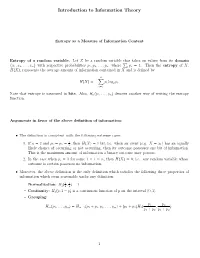 Introduction to Information Theory