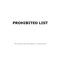 Prohibited List