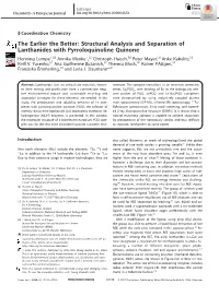 Structural Analysis and Separation of Lanthanides With