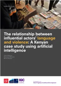 The Relationship Between Influential Actors' Language and Violence: A