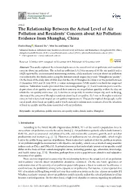 The Relationship Between the Actual Level of Air Pollution and Residents’ Concern About Air Pollution: Evidence from Shanghai, China