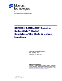Clli(Tm) Codes