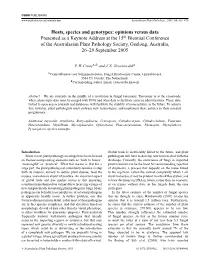 Hosts, Species and Genotypes: Opinions Versus Data Presented As