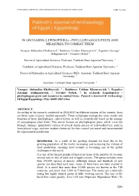 In Orchards (Lepidoptera) - Phyllophagous Pests and Measures to Combat Them Pjaee, 17 (6) (2020)