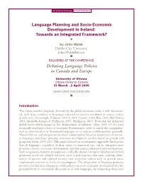 Language Planning and Socio-Economic Development In