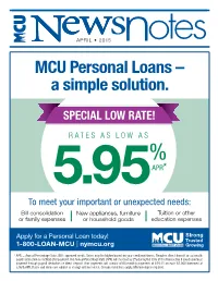 MCU Personal Loans – a Simple Solution