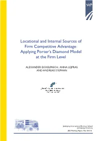 Applying Porter's Diamond Model at the Firm Level