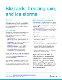 Blizzards, Freezing Rain, and Ice Storms