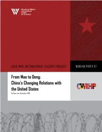From Mao to Deng: China's Changing Relations with the United States by Chen Jian, November 2019