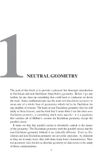 Neutral Geometry