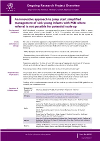 Ongoing Research Project Overview Ongoing Research Project Overview