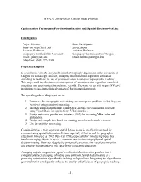 Optimization Techniques for Geovisualization and Spatial Decision-Making