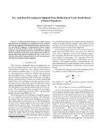 Pre- and Post-Processing for Optimal Noise Reduction in Cyclic Prefix