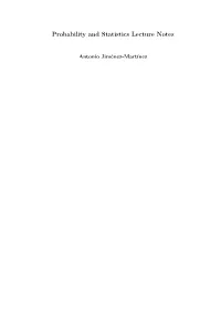 Probability and Statistics Lecture Notes