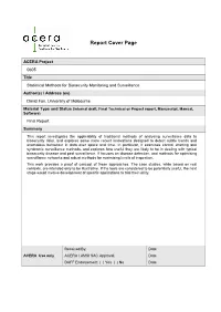 Statistical Methods for Biosecurity Monitoring and Surveillance Author(S) / Address (Es) David Fox, University of Melbourne