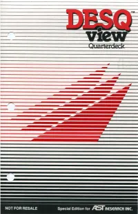 Desqview V1 AST Research Edition User's Manual