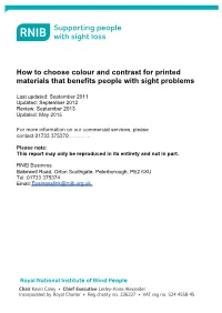 How to Choose Colour and Contrast for Printed Materials That Benefits People with Sight Problems