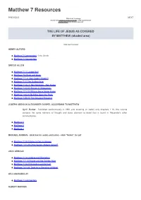 Matthew 7 Resources