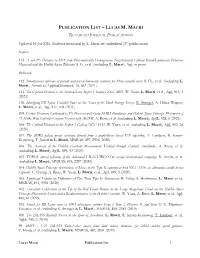 Publication List of Lucas Macri